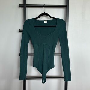 Abercrombie & Fitch Sweater Bodysuit - Emerald Green
